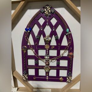 Purple Wall Hang Arch With Hand Decorated Jewelry Art Accents